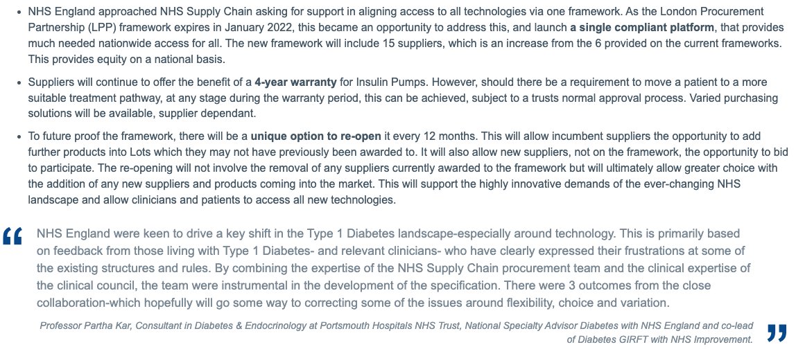 Time for another big shift in #T1Diabetes  
It's time for one more ace from the pack 😏

A national framework- with expectation that EVERY region has ALL Pumps &amp; Sensors available -to help with choice of those living with #T1D

You want choice? So be it 

supplychain.nhs.uk/news-article/c…