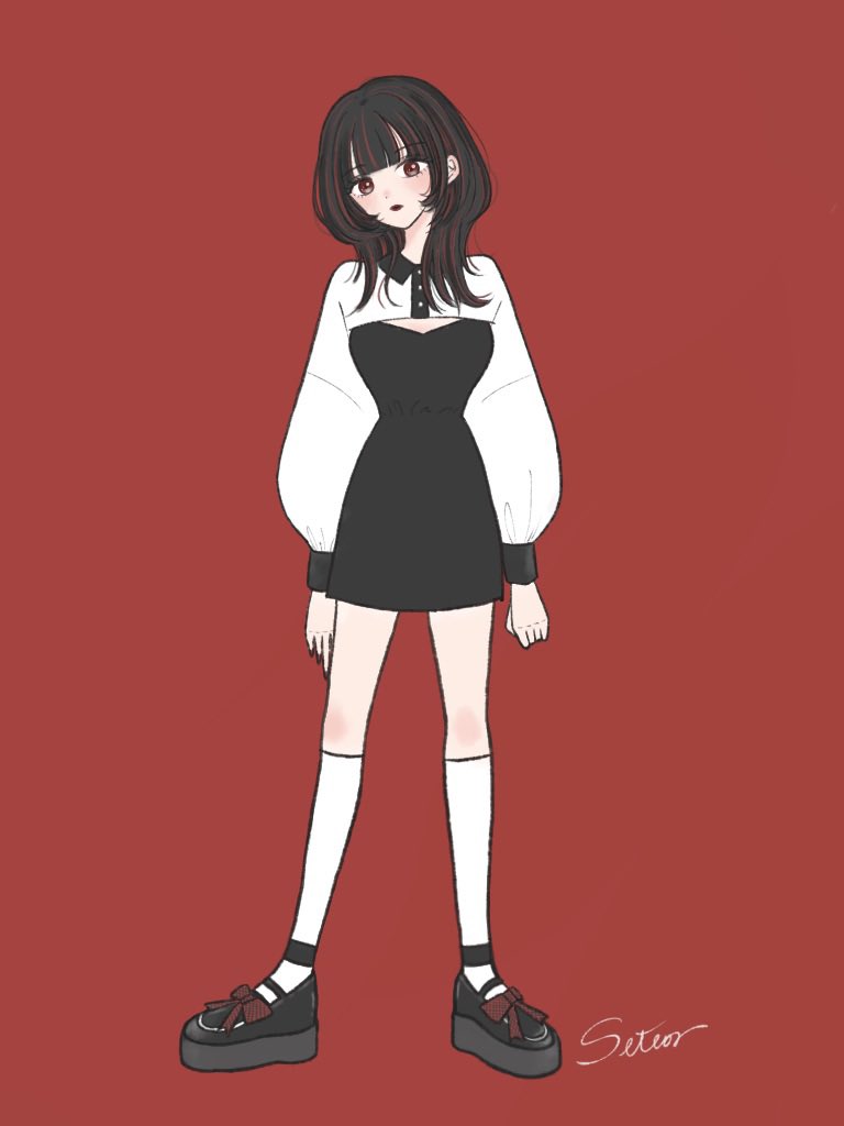 Seteor モノトーン 赤 イラスト 創作 ファッションイラスト 女の子イラスト T Co Jlfgflcsqj Twitter