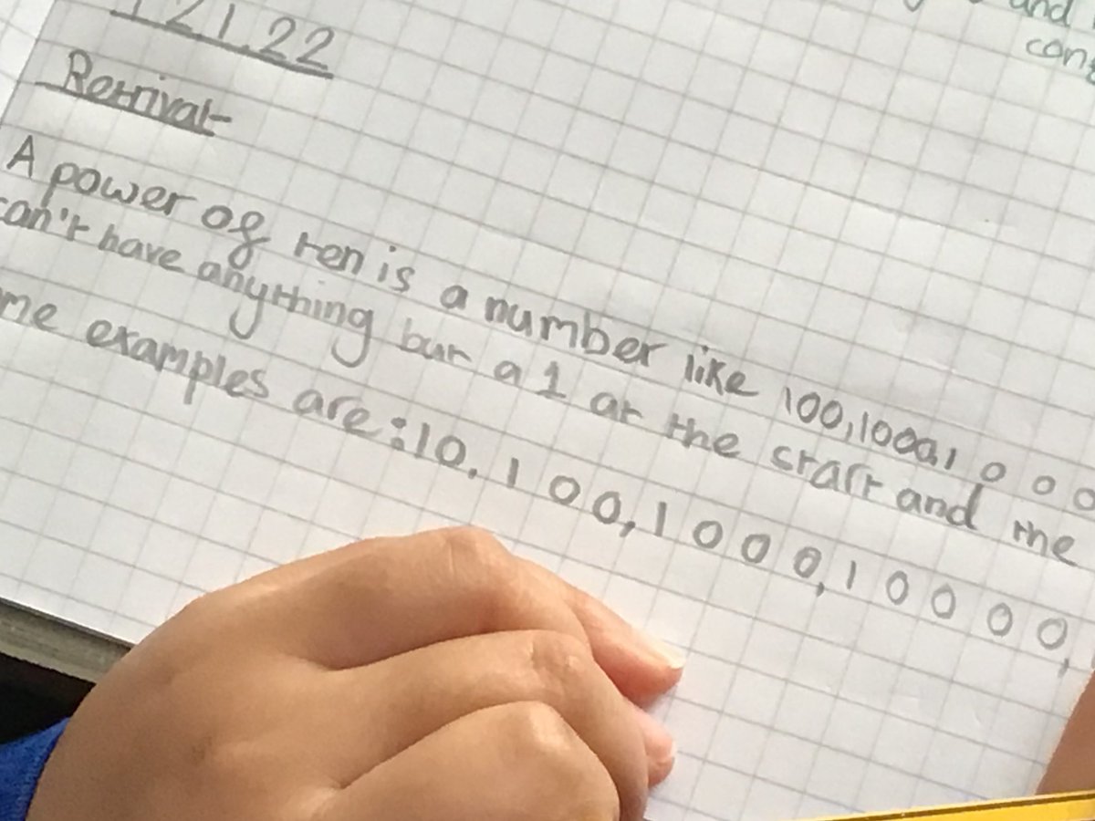 lichfield_st's tweet photo. Take a look at our spaced practice in Y5 to begin today's maths lesson - What is a power of ten? #mathematicians #gotthepower #retrieval https://t.co/aNFs2GiQ89