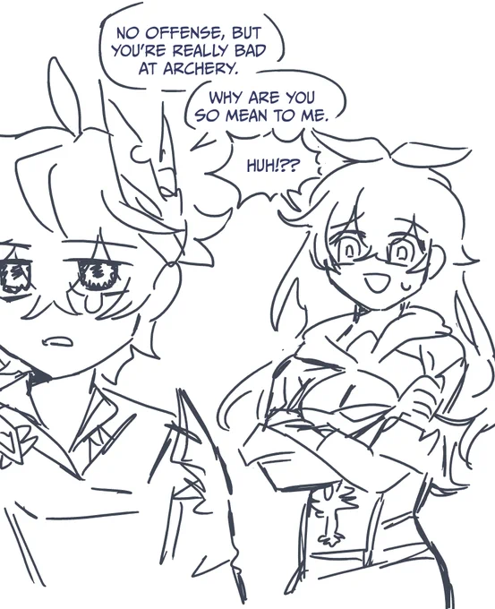Getting Amber to teach Childe how to archery because I want them to interact pleasemihoyolettheminteract 