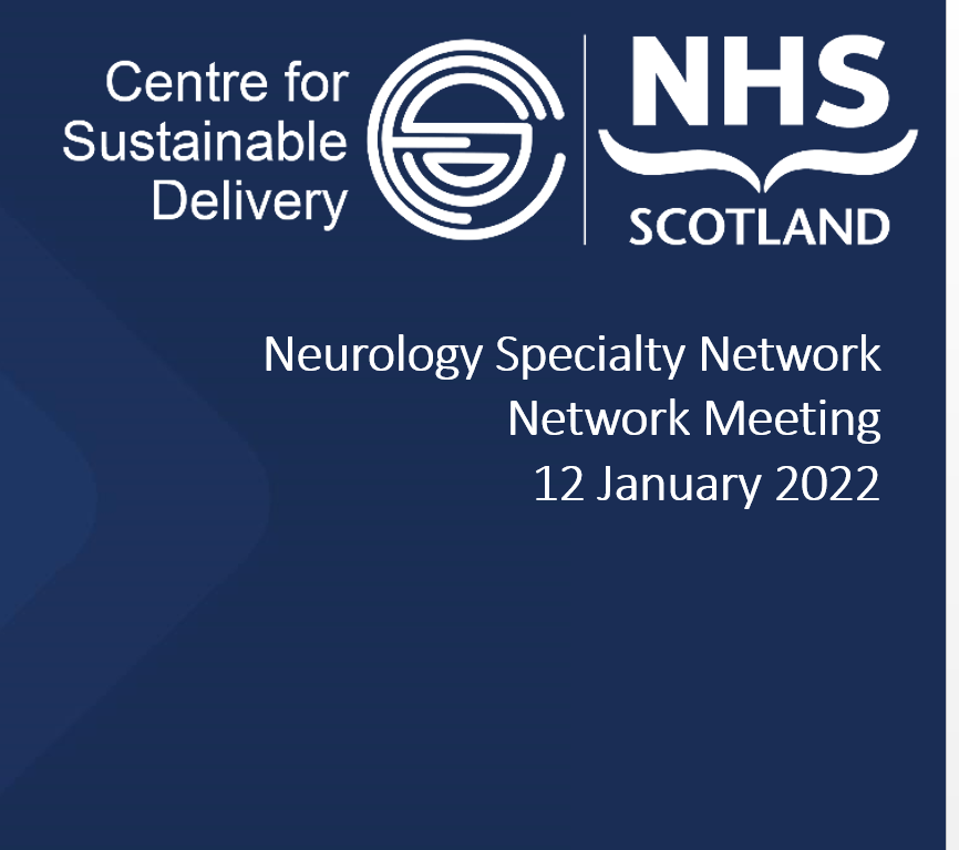 Looking forward to welcoming leads from Health Boards to our Neurology Network Meeting this afternoon. On the agenda for discussion #ACRT, GP Factsheets, Opt-in pathways. <a href="/NHSScotCfSD/">Centre for Sustainable Delivery</a>