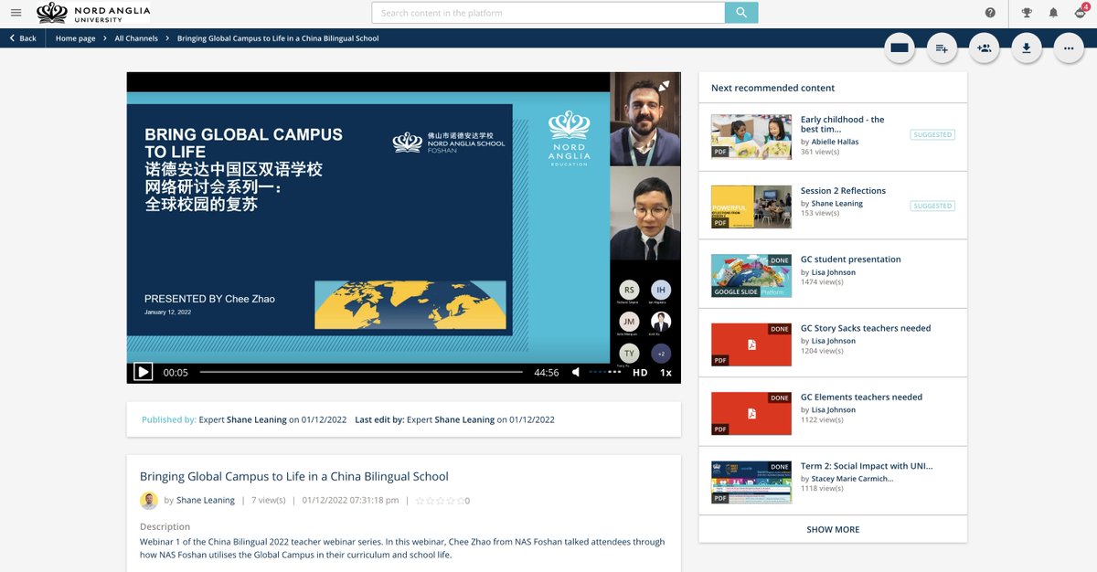 Fantastic webinar by Chee today on how to bring <a href="/NAEGC/">NAE Global Campus</a> to life in China Bilingual Schools. Great strategies on using this cracking #EdTech tools available at <a href="/NAEducation/">Nord Anglia Education</a>. Colleagues can find the recording on <a href="/naeuniversity/">NordAngliaUniversity</a>