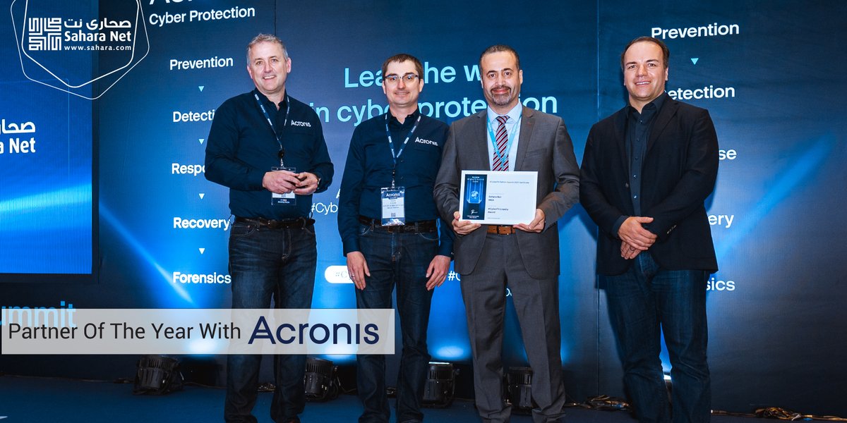 SaharaNet's tweet photo. Sahara Net is honored to be the best partner with @Acronis
تفتخر صحارى نت بكونها أفضل شريك مع
Acronis
#Cloud #Loyalaward #ManagedServices #saharanet #cyberfit
#Acronis #صحارى_نت https://t.co/YmBy5QjpSK