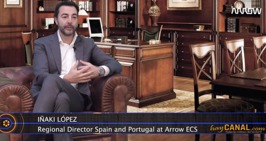 haycanal's tweet photo. “Lo que intentamos construir con nuestros partners es cómo llevarles nuestras tecnologías de adaptación a la nube (Arrowsphere) o nuestros servicios gestionados para que ellos construyan su oferta” https://t.co/FbFSn6VggY https://t.co/zQeBelRaS5