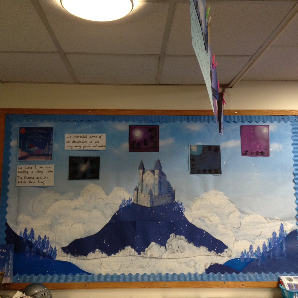 BatleyClass2's tweet photo. We have used paints and chalk to create some of the illustrations in The Princess and The White Bear King! What talented artists Class 2 are!! https://t.co/znCXXjMyXN