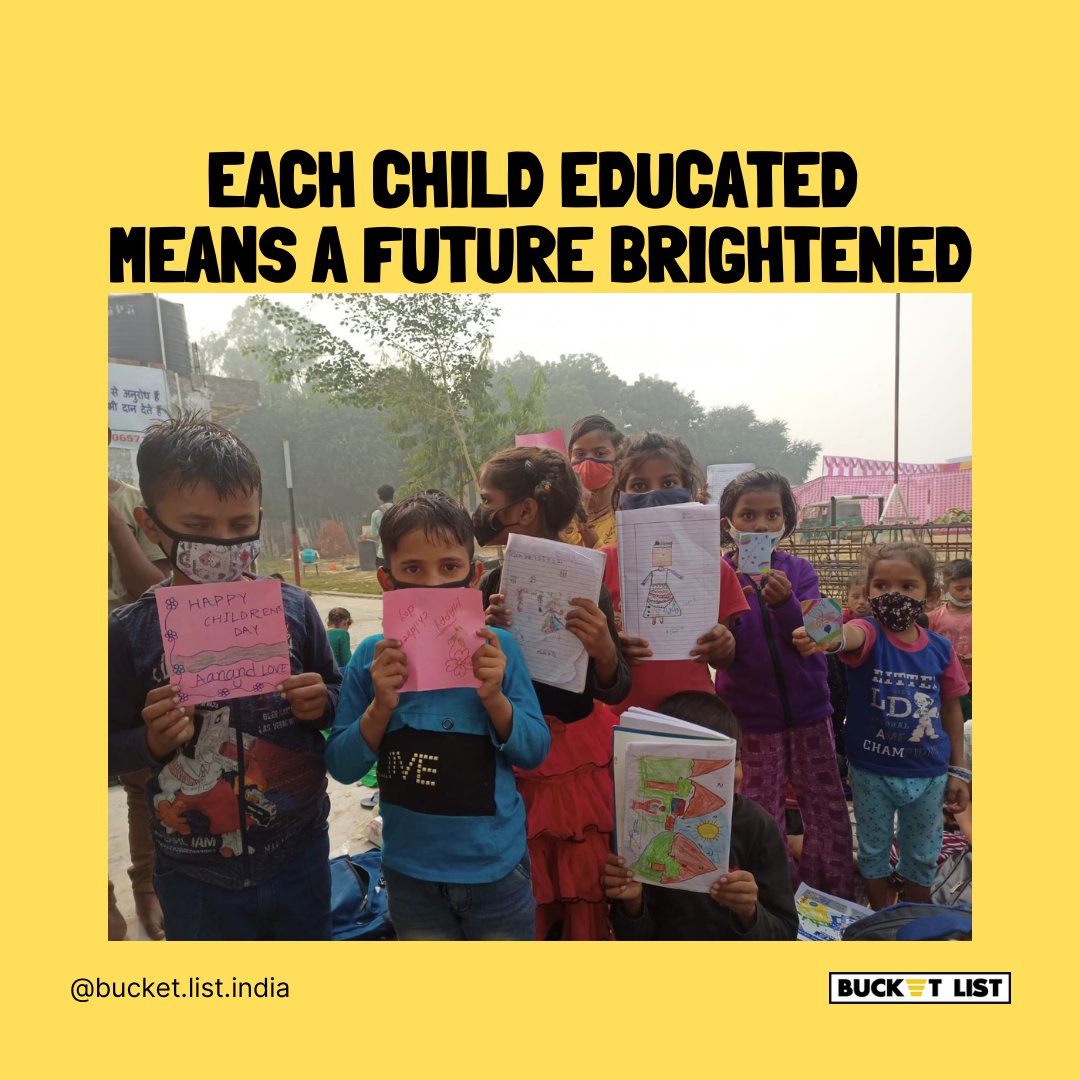 Our children have a bucket list: good education, happy childhood and a bright future.

With each contribution, a child can achieve everything they deserve ♥️
.
#ngoforchildren #ngodelhi #educationispower #childhood #ngoindia #educationmatters #contributetoday #donateforchildren