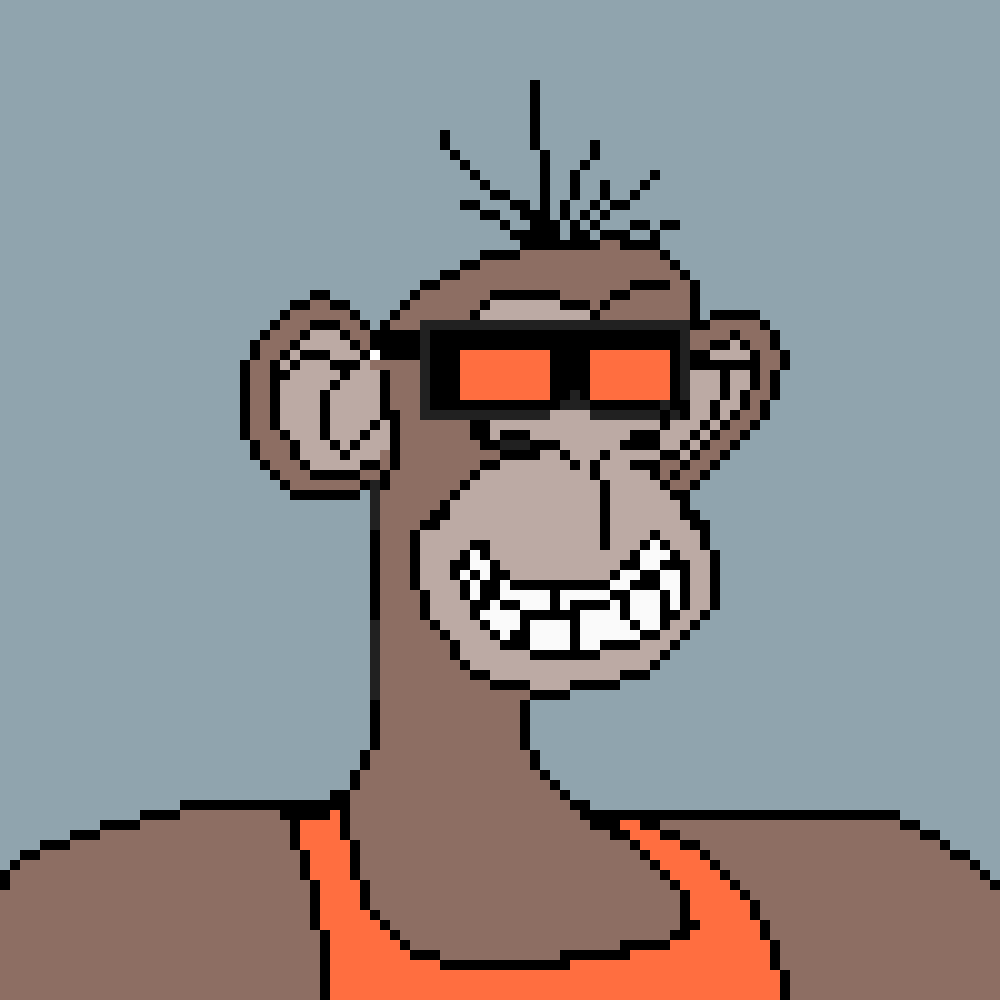 The new #NFT freshly minted on #Algorand 📢
It's the #BoredApe  #pixelartnft done in my way!
The #Auction is trendig and you can bid for 5 #algo  starting price. Bid here: algogems.io/nft/540395373
