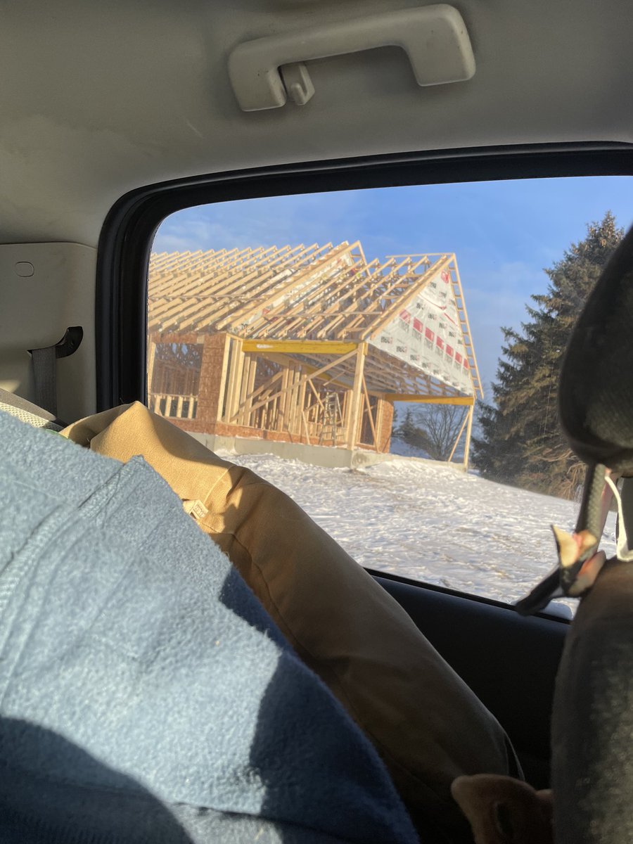 Hopefully today a little warmer to put plywood on. Set this house yesterday. Just retarded cold but we managed.