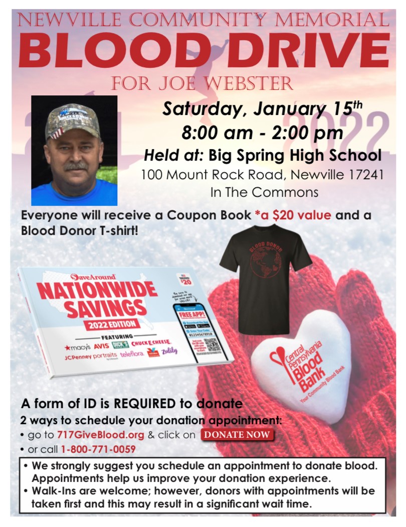 Check out the flyer below for more information regarding a Community Memorial Blood Drive being held at Big Spring High School this Saturday.