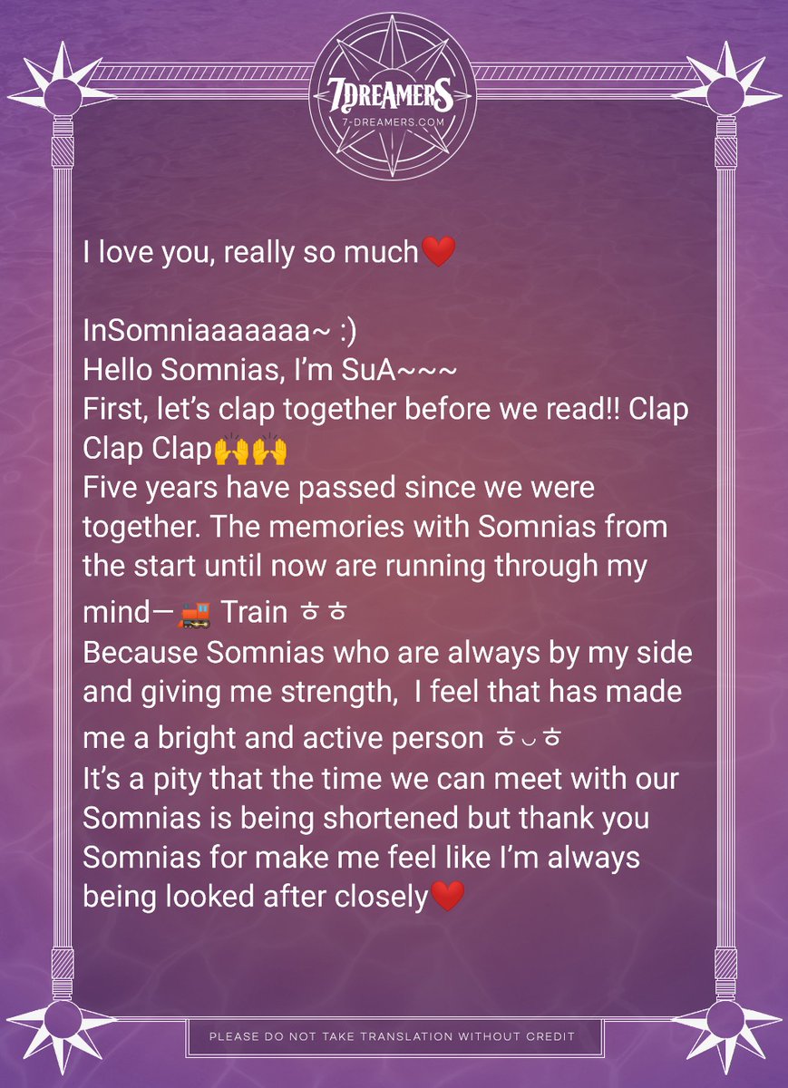 7_DREAMERS's tweet photo. [TRANS] [FANCAFE] 220113 #SuA handwritten letter

💌 https://t.co/w18PnVlWNV

#Dreamcatcher #드림캐쳐
#꿈둥이들_5주년_축하해
#Happy_Dreamcatcher_Day https://t.co/gvHGpPTkq4