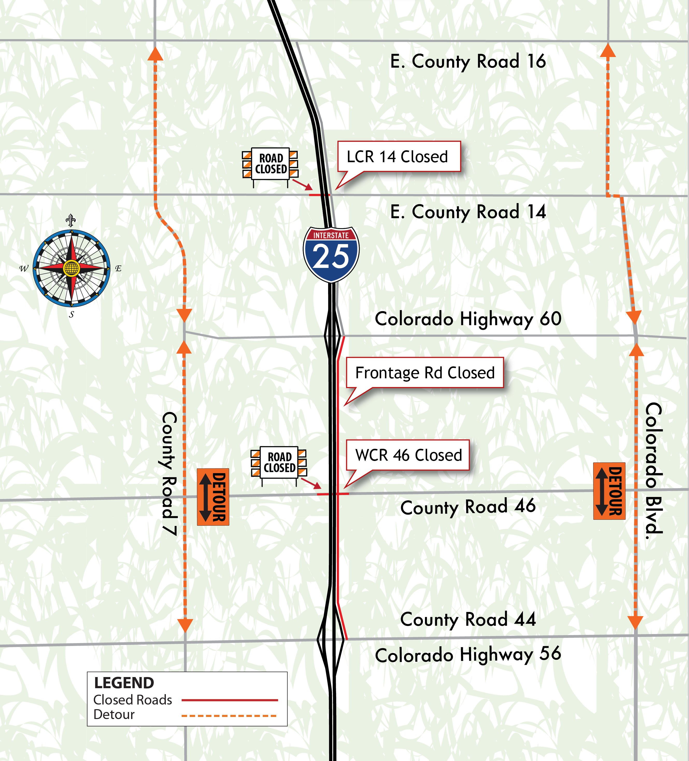 Weld County Road Map Colorado Department Of Transportation (Cdot) On Twitter: "#Cdot #News:  Starting Monday To Friday, Jan. 14, At 5 P.m. Cdot Will Close Weld County  Road 46 Under #I25, As Part Of The #I25Northexpresslanes