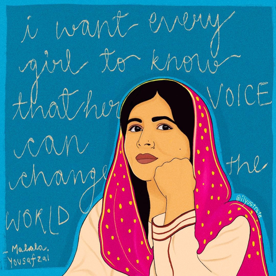 SpreadGirlLove's tweet photo. “I want every girl to know that her voice can change the world” - @Malala 

🎨 ilyustrate on Instagram https://t.co/zeKzRvynbe