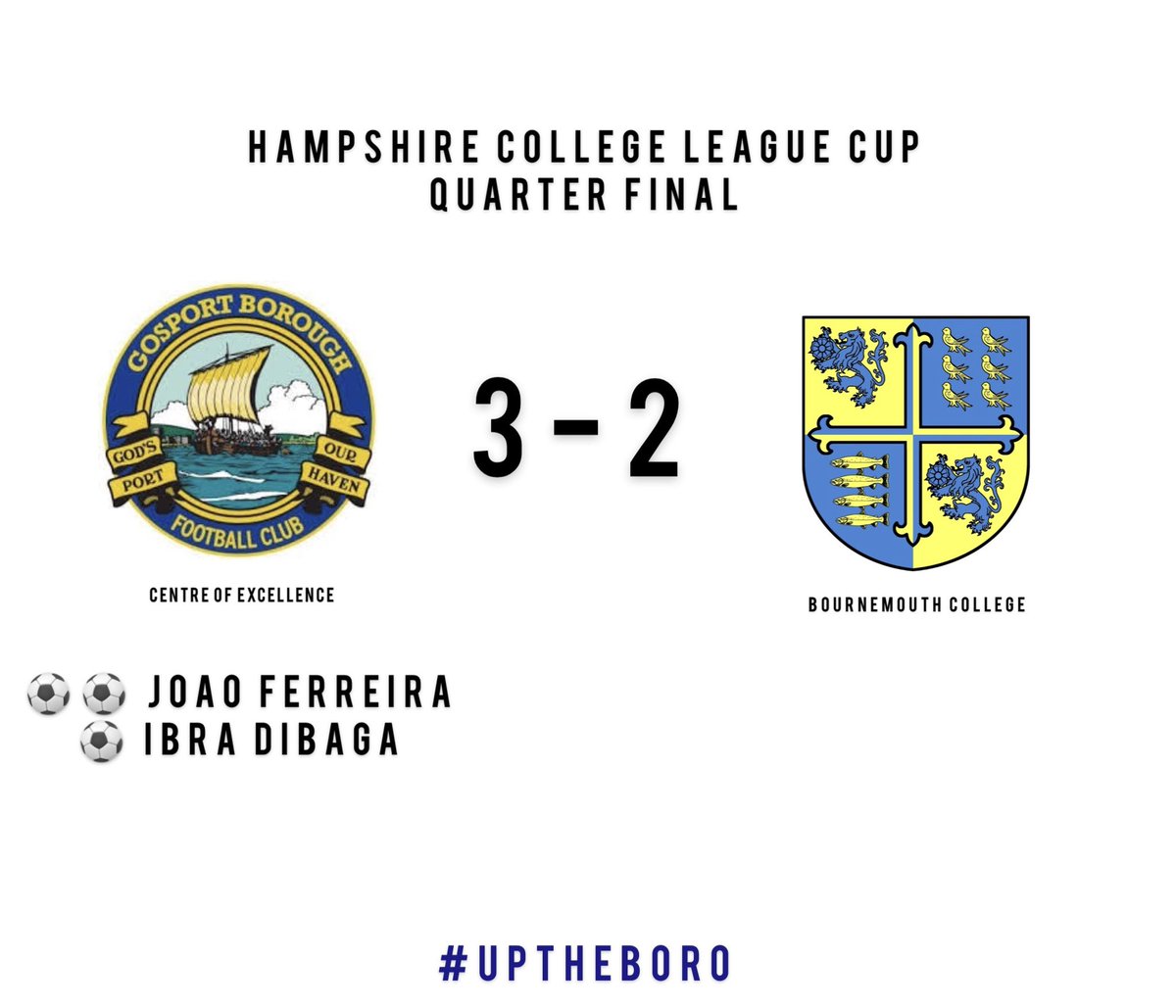 BoroExcellence's tweet photo. ☑️ | Into the semi finals

A win for the college boys this afternoon against a league higher opposition Bournemouth College sees us progress into the last 4 of the cup 

#UpTheBoro https://t.co/0b9IMv6MtM
