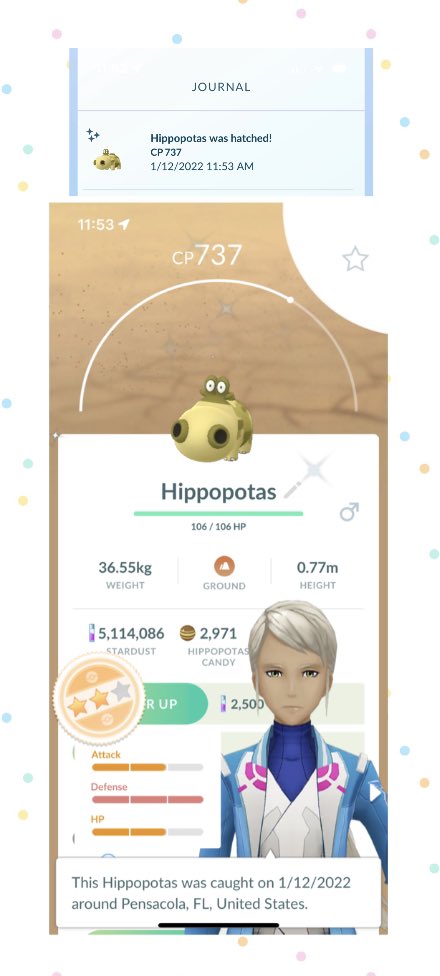 First shiny hatch of 2022 🥳 ✨Hippo✨ #PokemonGo #ShinyHatch #GoodEgg