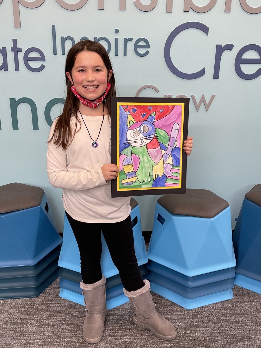 Congratulations Kaylee for having your artwork chosen to be displayed at the District Office!  #wt3rdgraders #WTandME #CCSD93