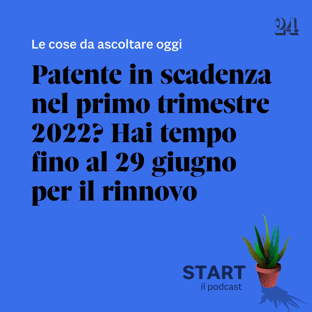 sole24ore's tweet photo. #Oms: entro 2 mesi oltre il 50% degli europei sarà contagiato da #Omicron. #Auto, nuove #scadenze per #patenti e #revisioni. Alla Camera la #legge di regolamentazione sulle #lobby. Se ne parla oggi con @NikiCottone a #Start, il podcast del #Sole24Ore: https://t.co/IPIyfDQh6e https://t.co/F8y0xrYBxB