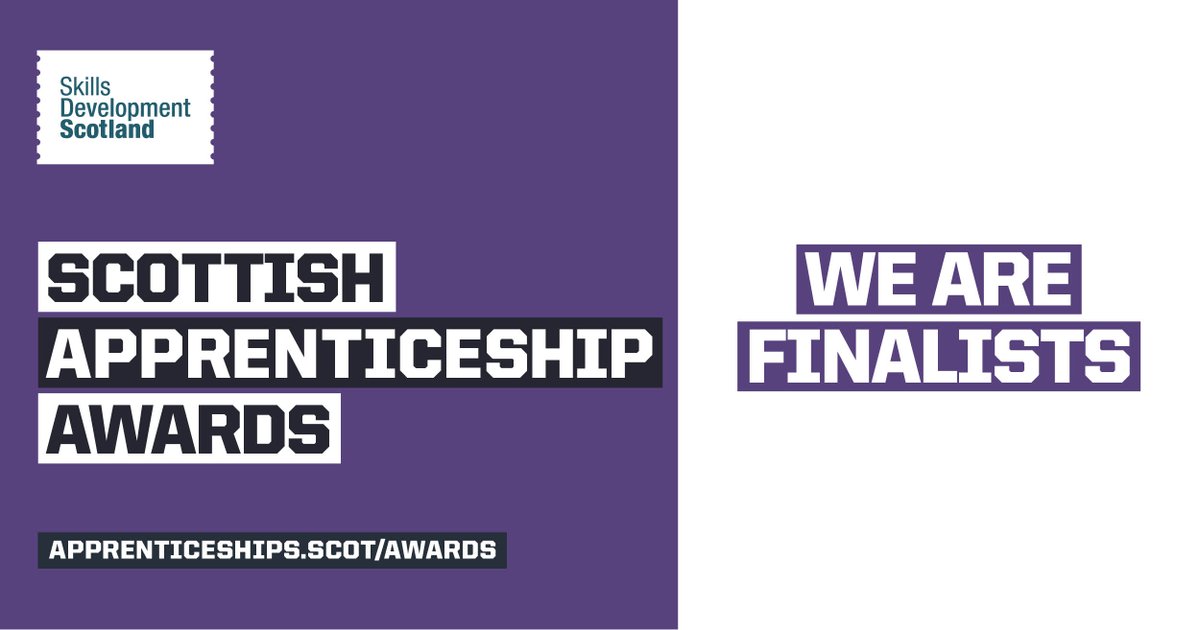 Delighted to be shortlisted for 'SME Employer of the Year - Promoting Diversity' at this year's #ScotAppAwards 🥳 Fantastic to see so many organisations and individuals embracing #apprenticeships 👏 Congratulations and good luck to our fellow Finalists! 🥂🍾 #GoForrit