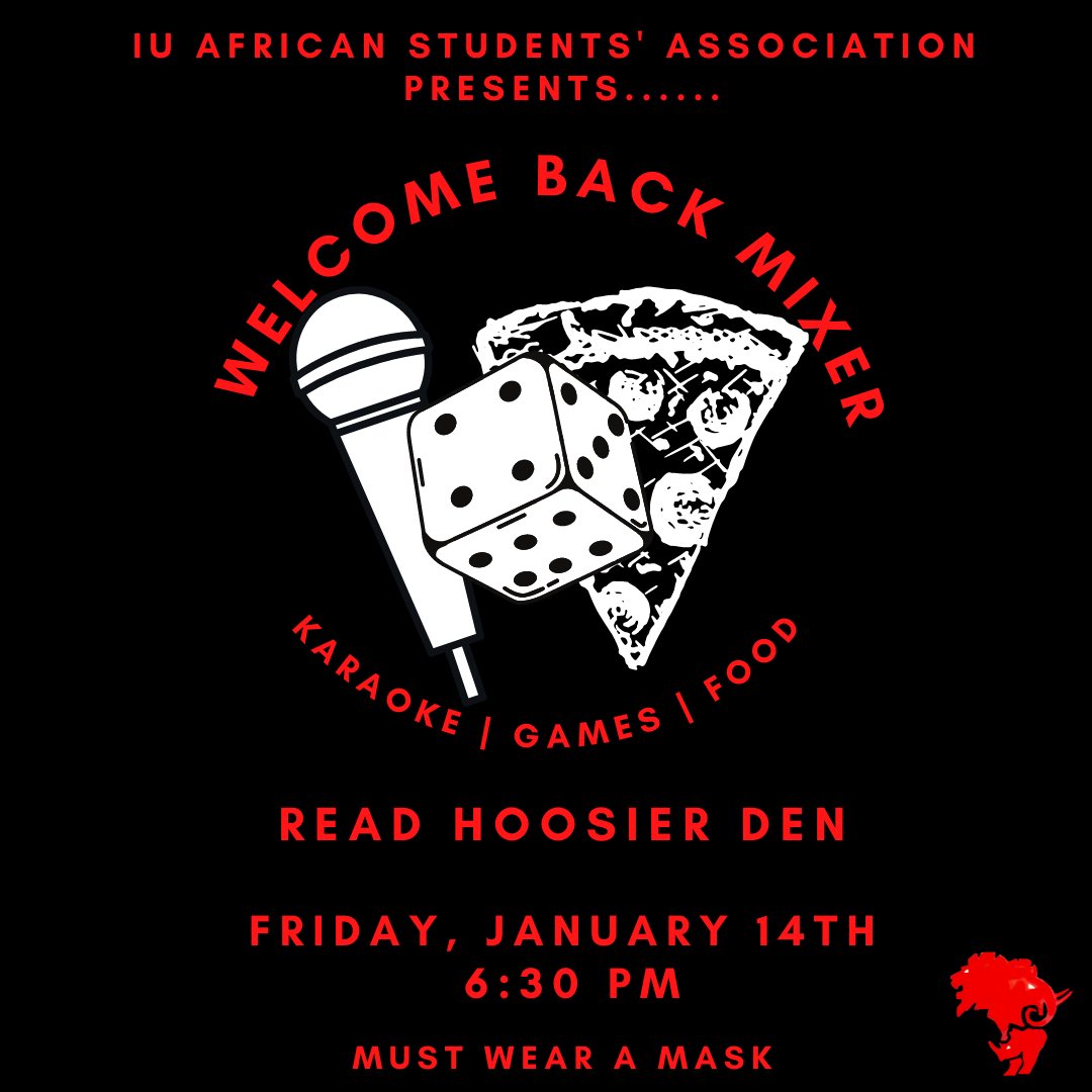 IU_ASA's tweet photo. Did you guys miss us? Because we missed y'all! Join us this Friday to bring in the new semester with your fellow ASA members and get to know E-Board better! We hope to see all your beautiful, masked faces! Don't forget, masks are required! https://t.co/OVdsutuPhO