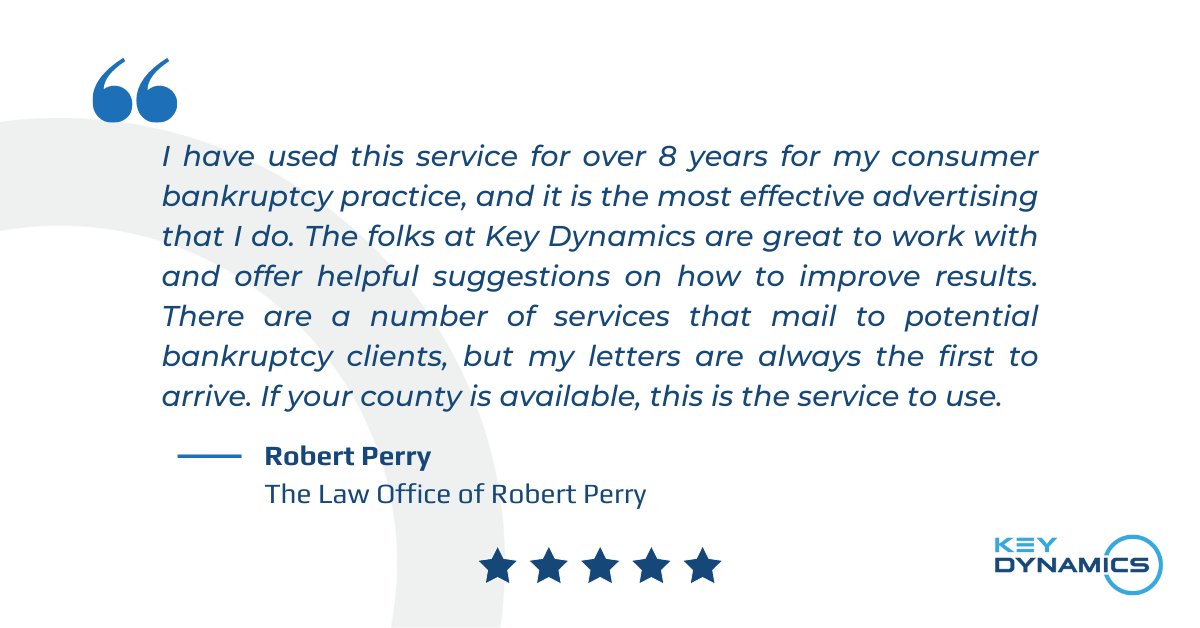 KeyDynamicsHQ's tweet image. We love hearing from our clients! 
#attorneymarketing #directmail #clientreview #keydynamics