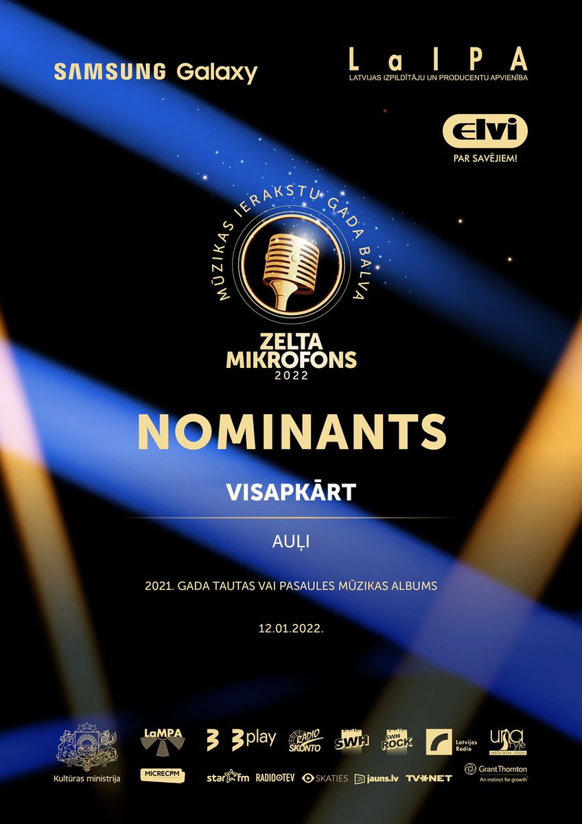 Priecājamies būt <a href="/ZeltaMikrofons/">Zelta Mikrofons</a> nominantu vidū!