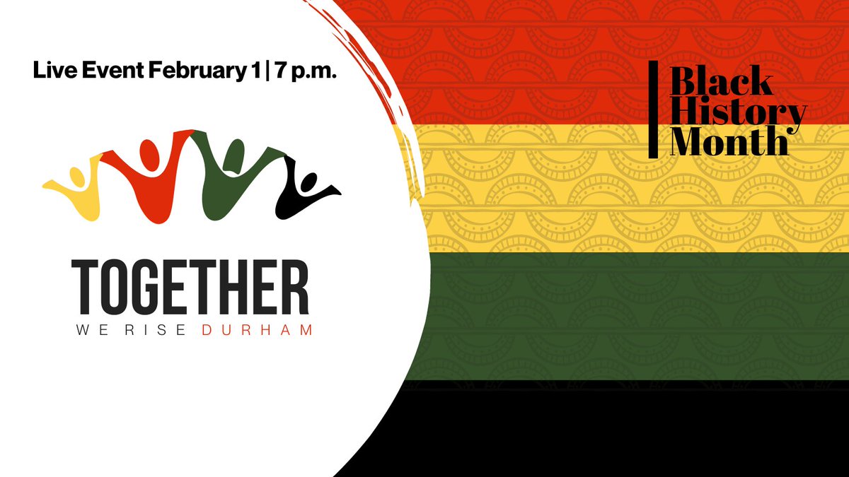 RegionofDurham's tweet photo. Save the date! The #TogetherWeRiseDurham Black History Month Committee is hosting a live #BlackHistoryMonth celebration on February 1. 

The event will celebrate Black achievements in #DurhamRegion with a focus on our local health-care heroes. For details: https://t.co/5WAqCxS1iJ https://t.co/NLc77dLcJh