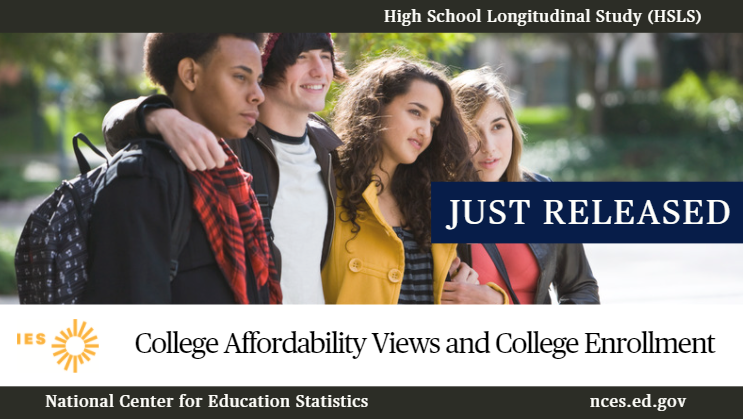 EdNCES's tweet photo. How do high schoolers’ views of #college affordability relate to college enrollment &amp; employment?

Our NEW report examines these connections using follow-up #EdData from the High School Longitudinal Study of 2009 (#HSLS). Read it here: https://t.co/Hrubqh88wk #EdChat #EdStats https://t.co/3RU5gXneKo