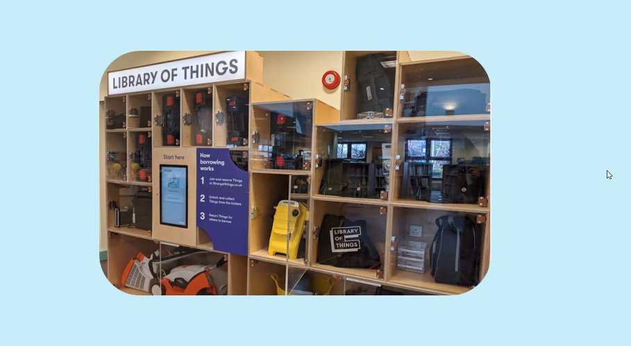 Here's an example of <a href="/libraryofthings/">Library of Things</a> - items stored in lockers. This model uses staff rather than volunteers to increase availability