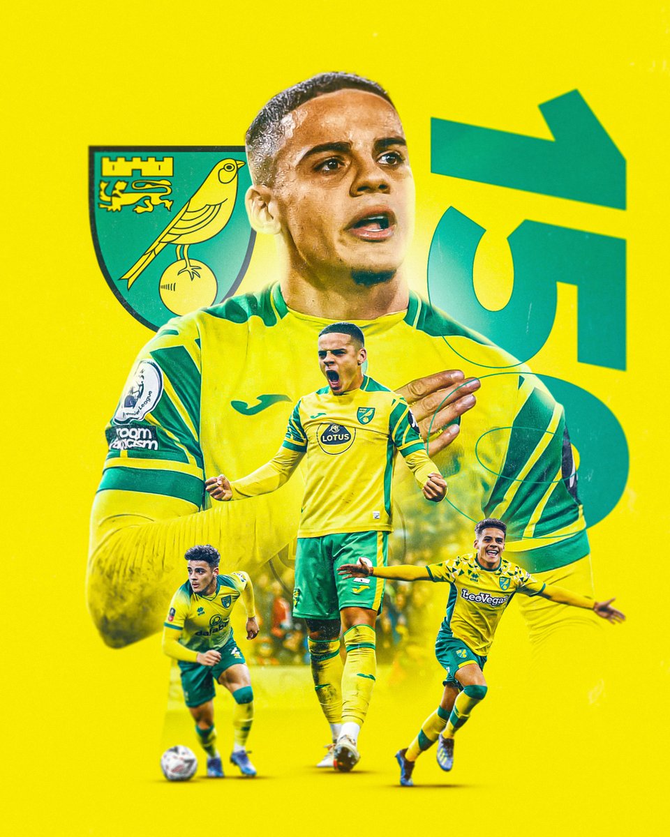 Making his 𝟭𝟱𝟬𝘁𝗵 City appearance tonight at the age of 𝟮𝟮! 

<a href="/maxaarons2/">Max Aarons</a> 👏

#NCFC | #WHUNOR