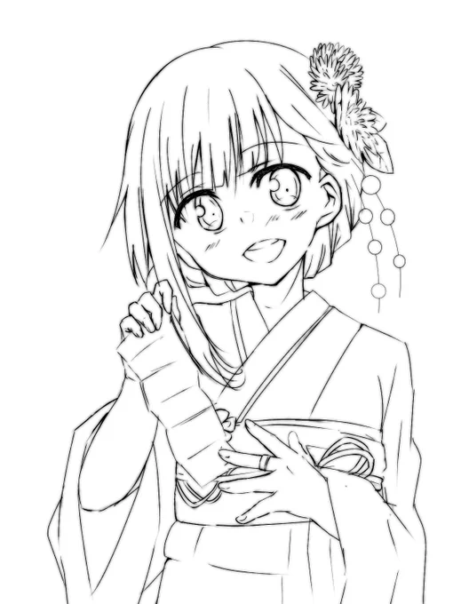 ほんとは1月1日にあげようと描いていた初詣いろはちゃんの線画
リアル忙しくて結局塗れずでボツになりそうなのであげときます🙏(ほんとは完成品を上げたかったなぁ…) 