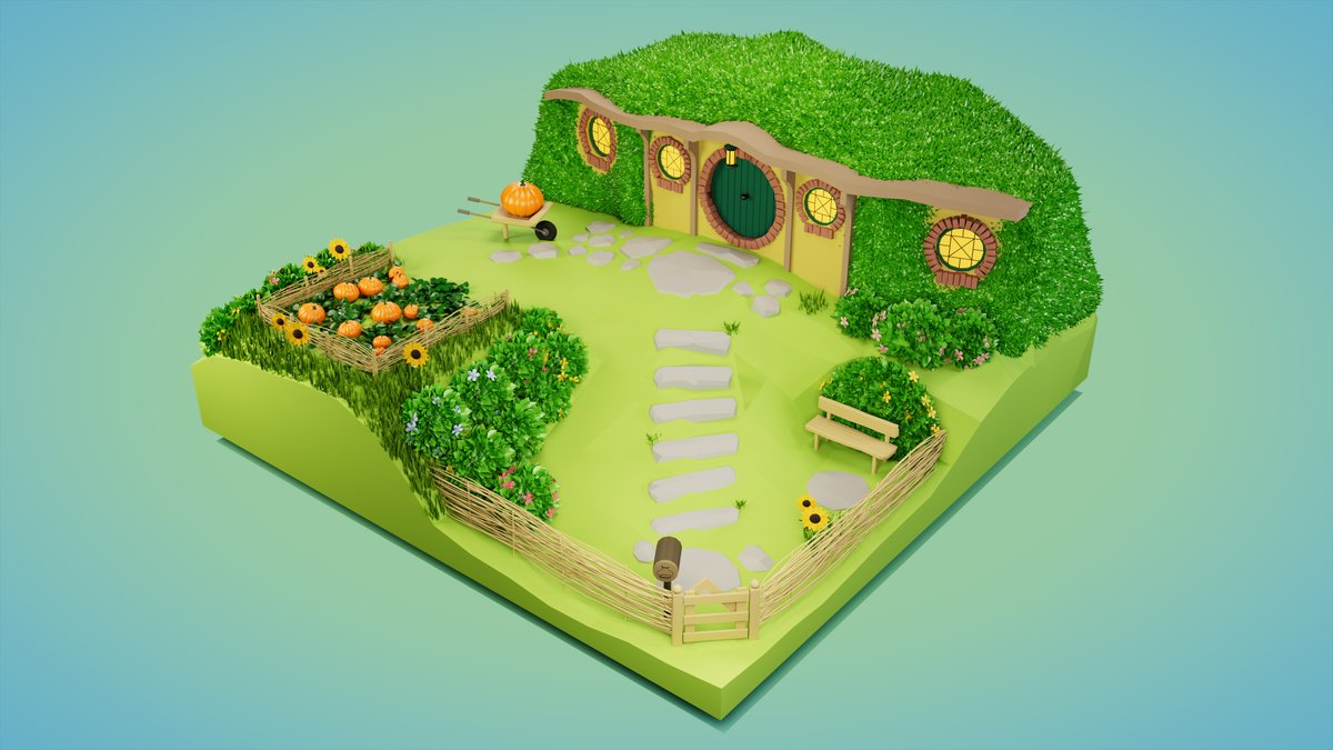 knuckle_prod's tweet photo. Low Poly Bilbo's House 
 
#cinema4d #c4d #lowpoly #3dart 

Full project:
https://t.co/ny4Z0iaGvg https://t.co/eV3pMikqwp