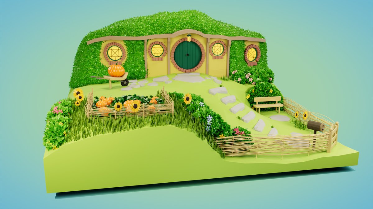 knuckle_prod's tweet photo. Low Poly Bilbo's House 
 
#cinema4d #c4d #lowpoly #3dart 

Full project:
https://t.co/ny4Z0iaGvg https://t.co/eV3pMikqwp