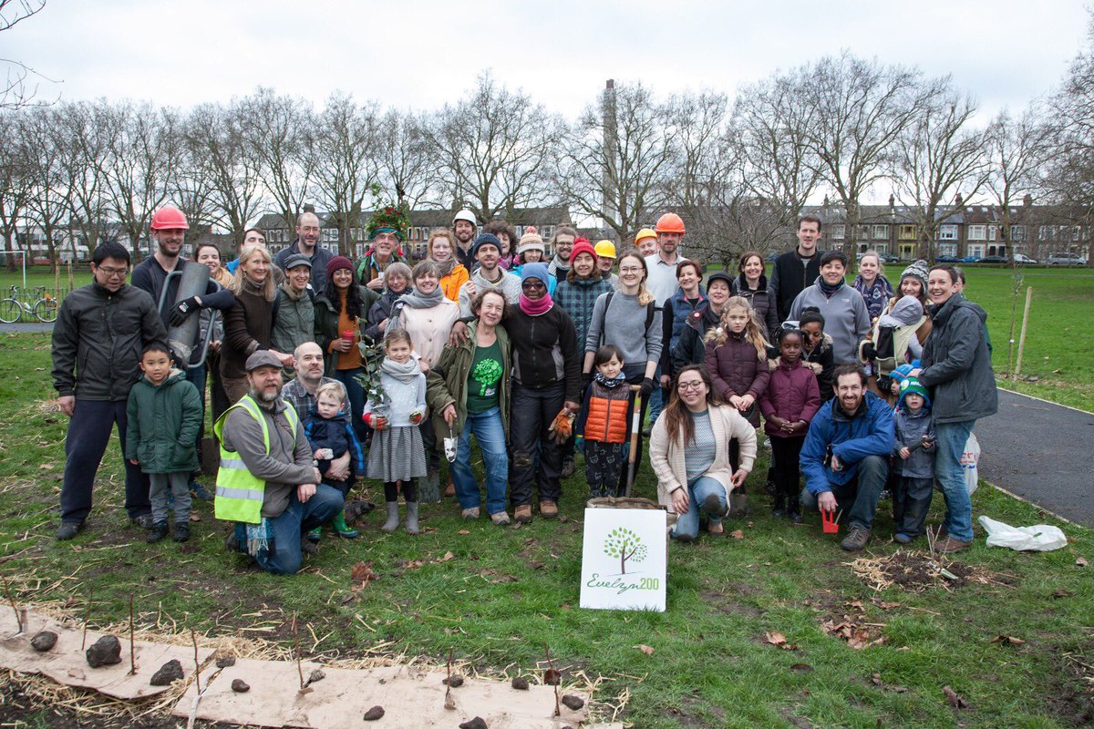 We raised over £75k to plant over 200 trees. Part of our award winning community driven #Evelyn200 project. Each has a 2yr care plan. In #Deptford tackling the #ClimateEmergency is being led by our communities. Need more action &amp; leadership from our local authorities &amp; government