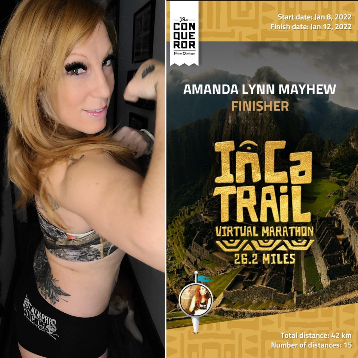 8 days. 76 km. My energy is through the ROOF! Just finished another one!  @myvmission, image size:1200x1200