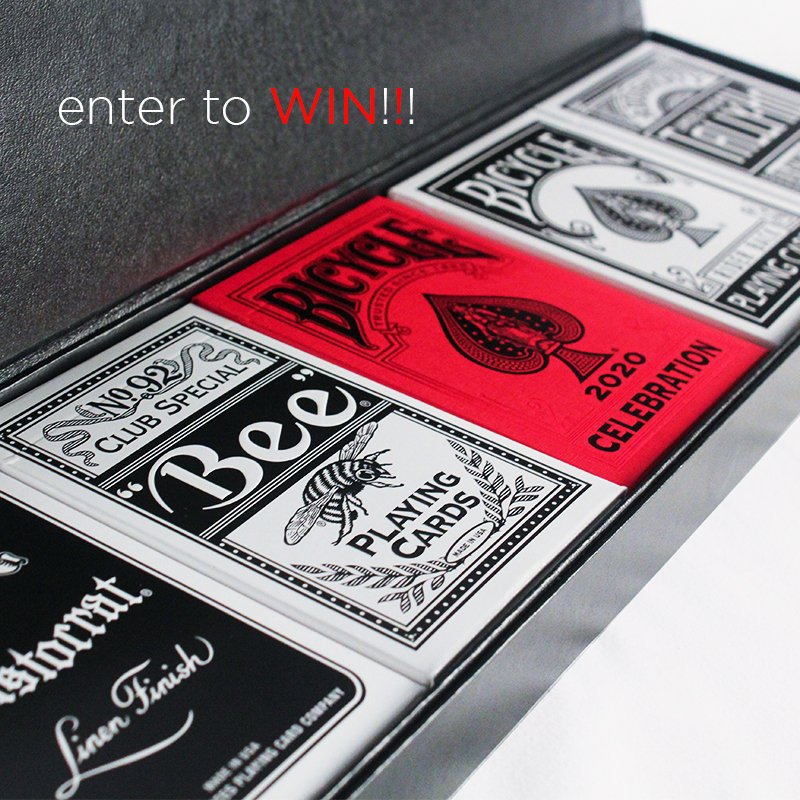 bicyclecards's tweet photo. ♣️♦️♥️♠️ FAN APPRECIATION SWEEPSTAKES
Like &amp; share this tweet + drop your twitter handle in the comments~
We will choose one lucky winner to get this set! 
Follow @bicyclecards  Ends 1.26.22  NO PURCHASE NECESSARY. Void where prohibited. For full rules; https://t.co/RjzoULKWLP https://t.co/2f8vLxIWoI