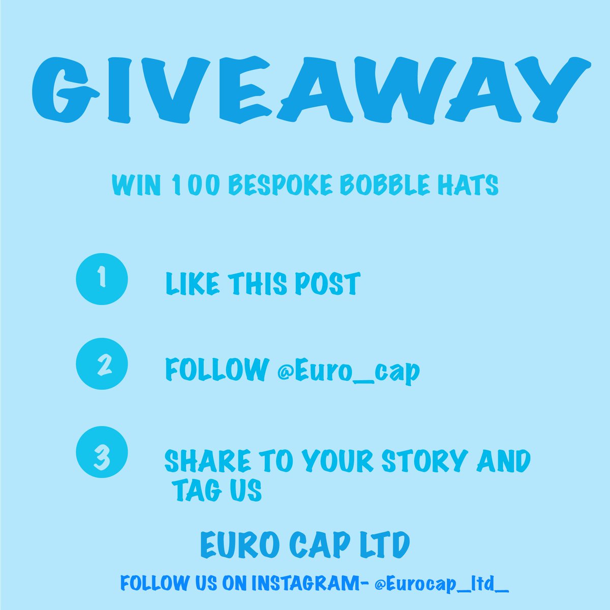 Euro_Cap's tweet image. A chance to win 100 customised bobble hats!