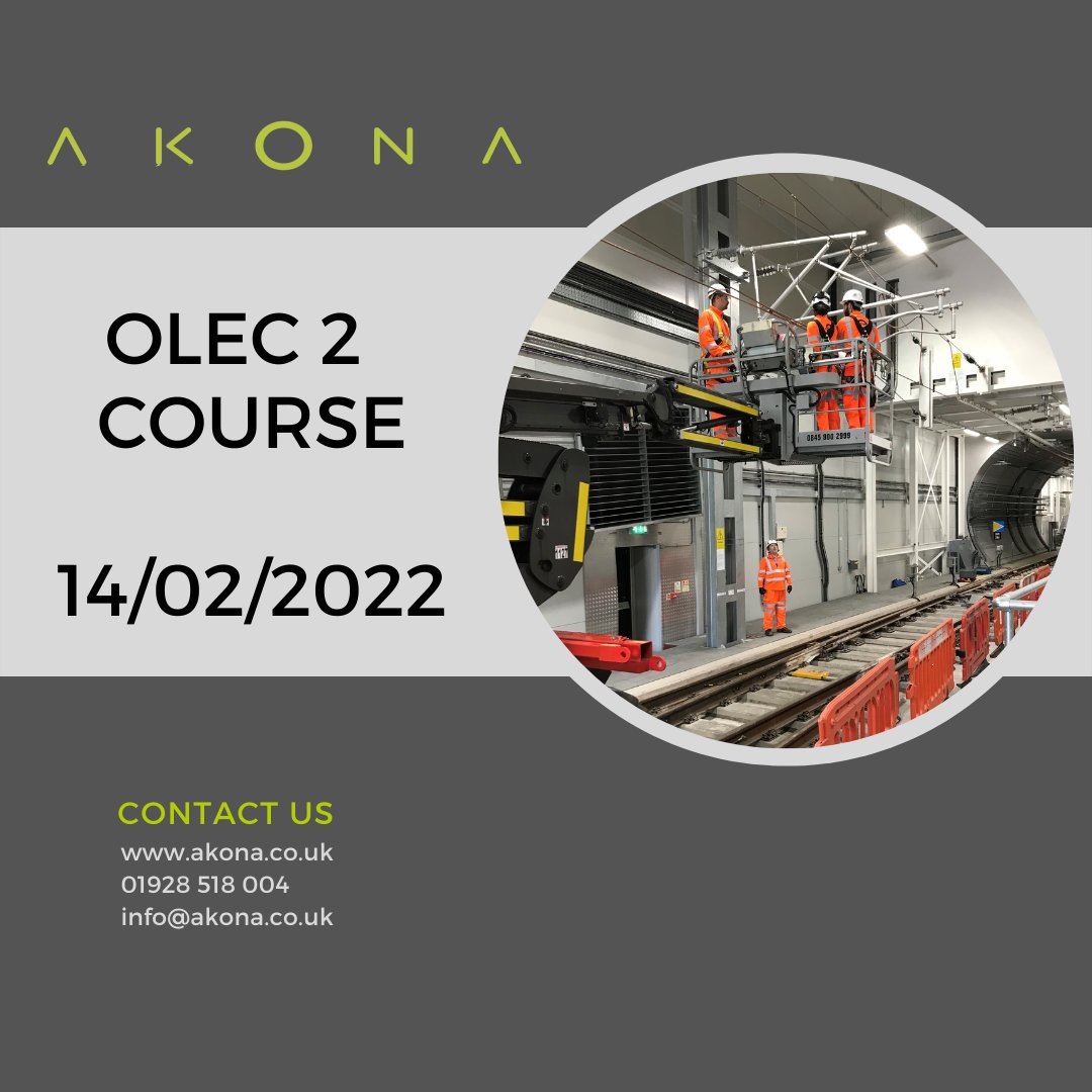 AkonaLtd's tweet photo. Our next 5 day OLEC 2 course is taking place on the 14/02/2022. Don’t miss out!
.
.
#trainingforakona #akonalimited #training #rail #railways #olec2 #ole https://t.co/8YWcAfvm1j