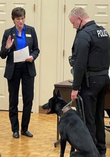 LPD's newest "Officer" was sworn in last night by Mayor Bailey. K9 Cruz is a 2-year-old Belgian Malinois and was donated by the Matt Haverkamp Foundation. K9 Mack will be retiring on January 25th.

For more information: loom.ly/x4EIB8A