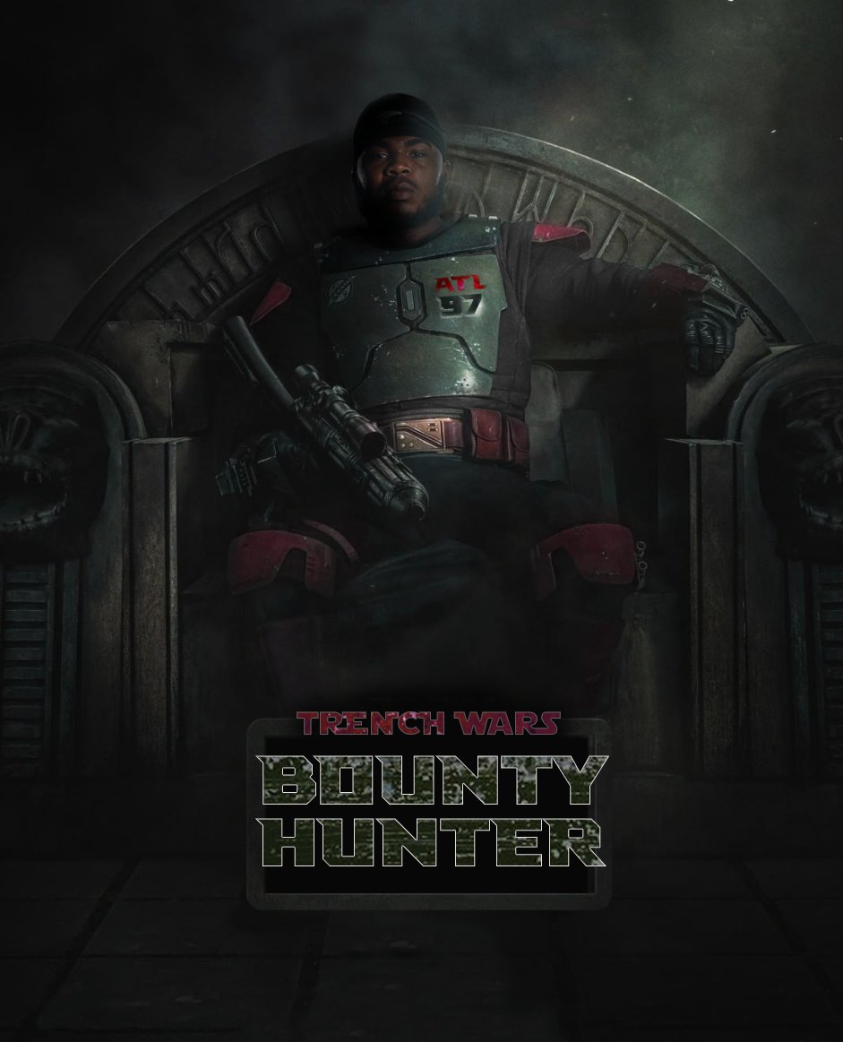 AtlantaFalcons's tweet photo. A bounty hunter in the trenches.

#TheBookOfBobaFett https://t.co/doGancCBQT