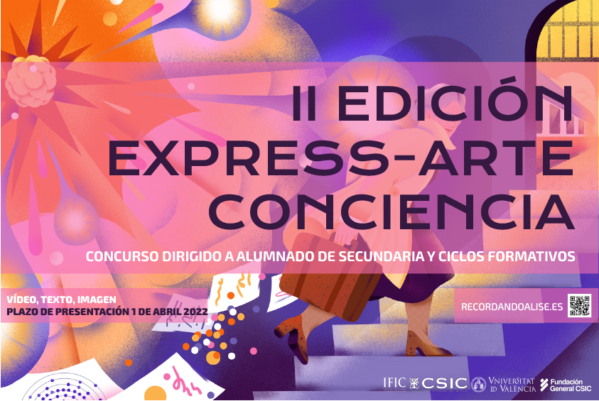 ¡Lanzamos la II edición de 𝗘𝘅𝗽𝗿𝗲𝘀𝘀-𝗔𝗿𝘁𝗲 𝗖𝗼𝗻𝗖𝗶𝗲𝗻𝗰𝗶𝗮!
📹 Vídeo, texto e imagen
📆 Hasta el 1 de abril de 2022
🏆 3 premios de 500€ ➕ 18 trabajos seleccionados para 🎨 expo digital
📝 Enlace ow.ly/v2Ix50DBMoq
#ProyectoMeitnerIFIC
<a href="/IFICorpuscular/">Inst.Fís.Corpuscular</a>