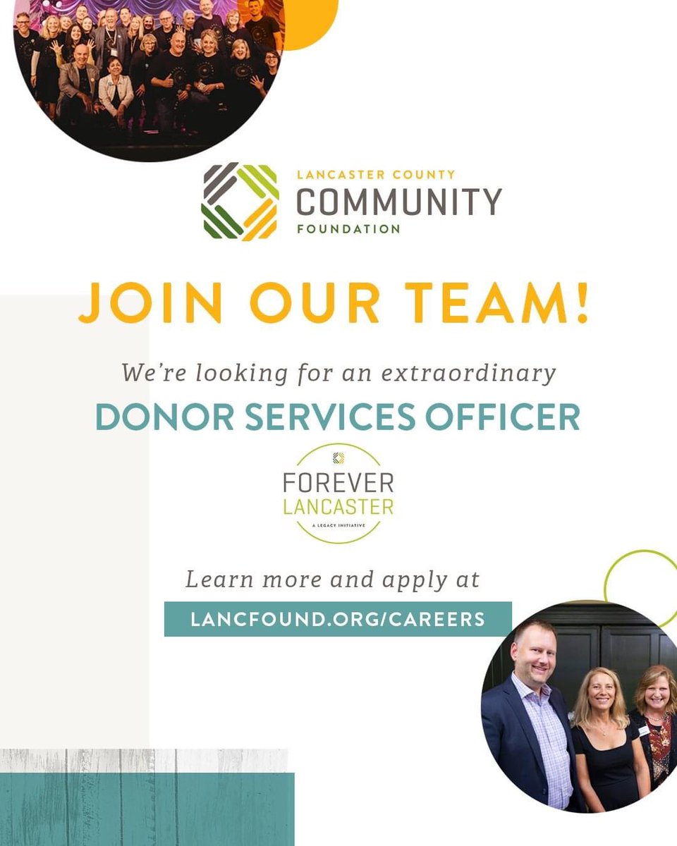 Join our growing team! We're looking for extraordinary people to join our LancFound family as our new Donor Services Officers! Learn more and apply at LancFound.org/Careers. Want to learn more? Join our anonymous info session on 1/19 at 12 noon! Zoom link on the careers page.