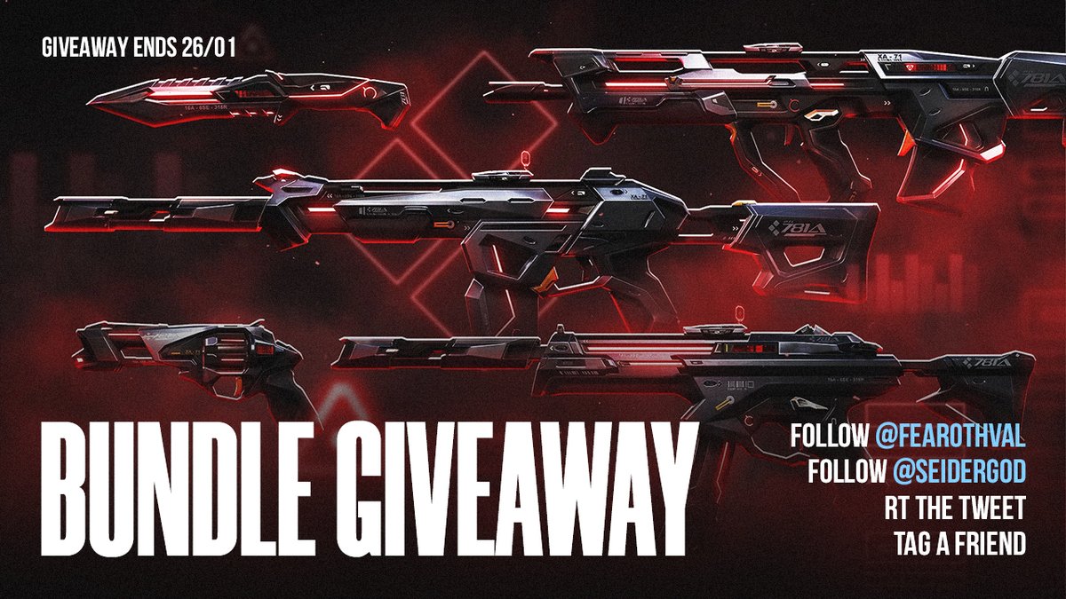 FearothVAL's tweet image. It's giveaway time! 🥳 
Try to win the new @PlayVALORANT bundle Protocol 781-A 🔥
To enter you need to:
✅Follow @FearothVAL &amp;amp; @SEIDERGOD
🔁 RT this tweet
🫂 Tag 1 friend

It ends the 26/01!
GL everyone 🍀