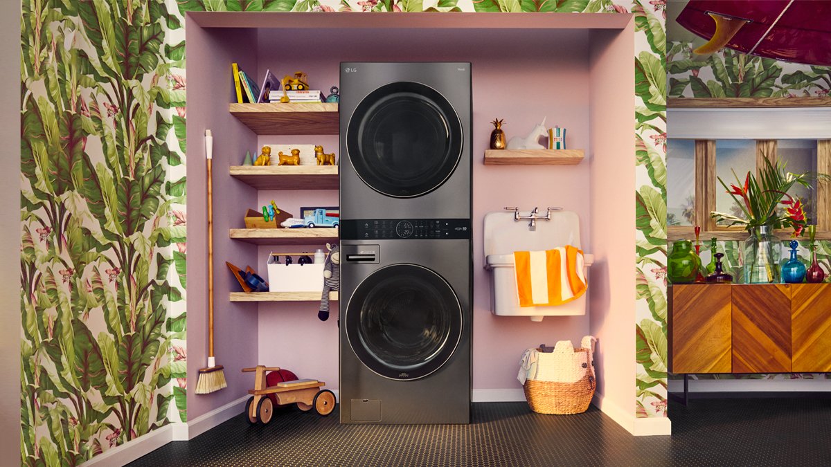 Start small(ish) on the 2022 remodel with a 3 step laundry room reset: 

1. Replace your old washer &amp; dryer with a WashTower
2. Add open shelves or cabinets in the newly available space
3. Make the space pop with vibrant paint or wallpaper  

#NewYearReset