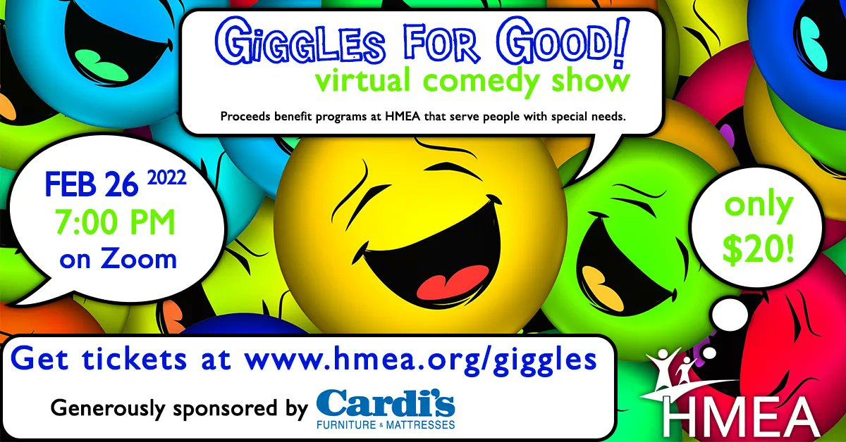 Need a good laugh? Join with HMEA at their Giggles for Good comedy show - Feb 26, 2022