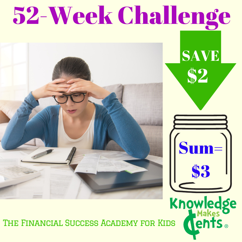KMCents's tweet photo. Experiencing stress paying off holiday debt? Do the #52WeekChallenge in 2022 and have $1378 to pay your holiday bills next year!

#SaveForHolidayGifts #PayHolidayBills #PayCreditCards

Week #2: Jan. 10-16, 2022

#FinancialSuccessAcademyForKids  #GoodMoneyHabits  #HabitofSaving https://t.co/duHzBPvcGn