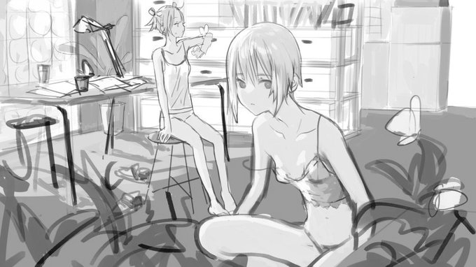 百年後くらいまでにはちゃんと完成させたいラフ
背景描けるようになりたい 