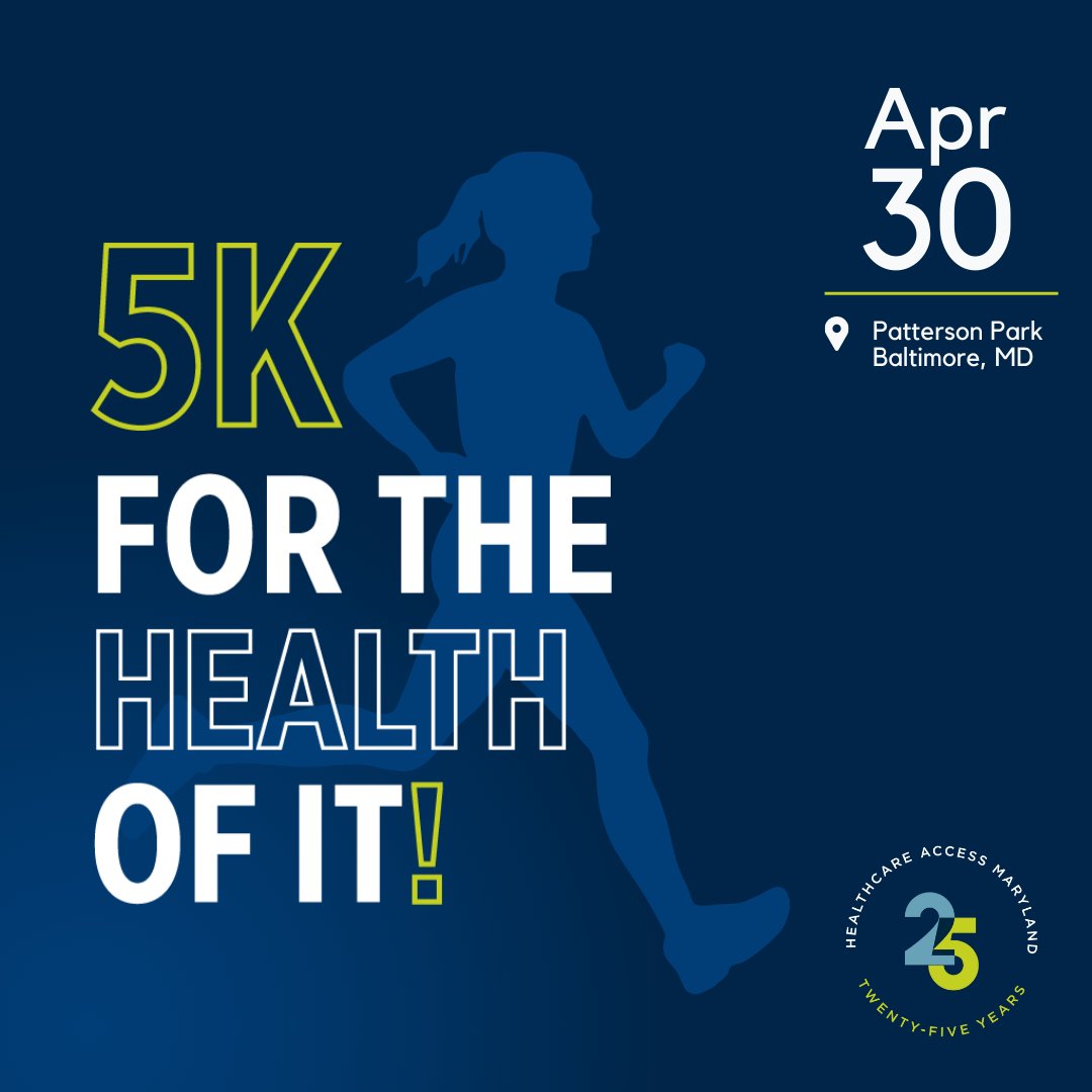 HCAMaryland's tweet photo. Registration for our inaugural 5K For the Health of It! is now LIVE! We couldn't be more excited for this event and hope you will join us on race day. Register here: https://t.co/63YN7Jihxj

#HCAM25Candles https://t.co/NncwehRiHb