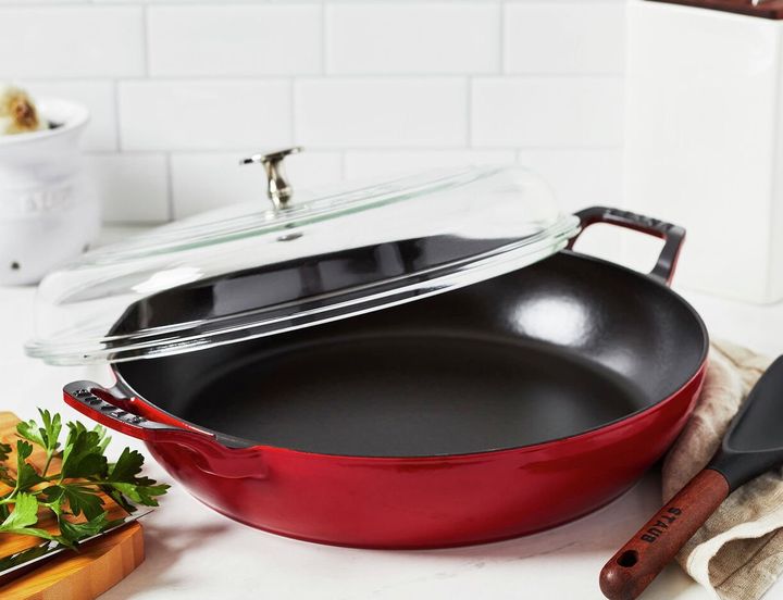 atbbq's tweet photo. This Staub Braiser is the perfect pot for one-dish suppers and it's on SALE! Buy this 3.5 Quart Braiser today for only $149.99-- that's a savings of over $200. The beautiful enamel finish goes from stovetop to table for serving. Shop now: https://t.co/fRpQta01Yg
#staub #braiser https://t.co/07FXpeLdkV