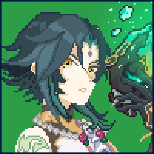 Lionitch's tweet photo. #PortfolioDay!  
I don't know if I should join this.... but I'm Lionitch, am totally new with pixel art 🤣👾 https://t.co/8QNFfrgrdV