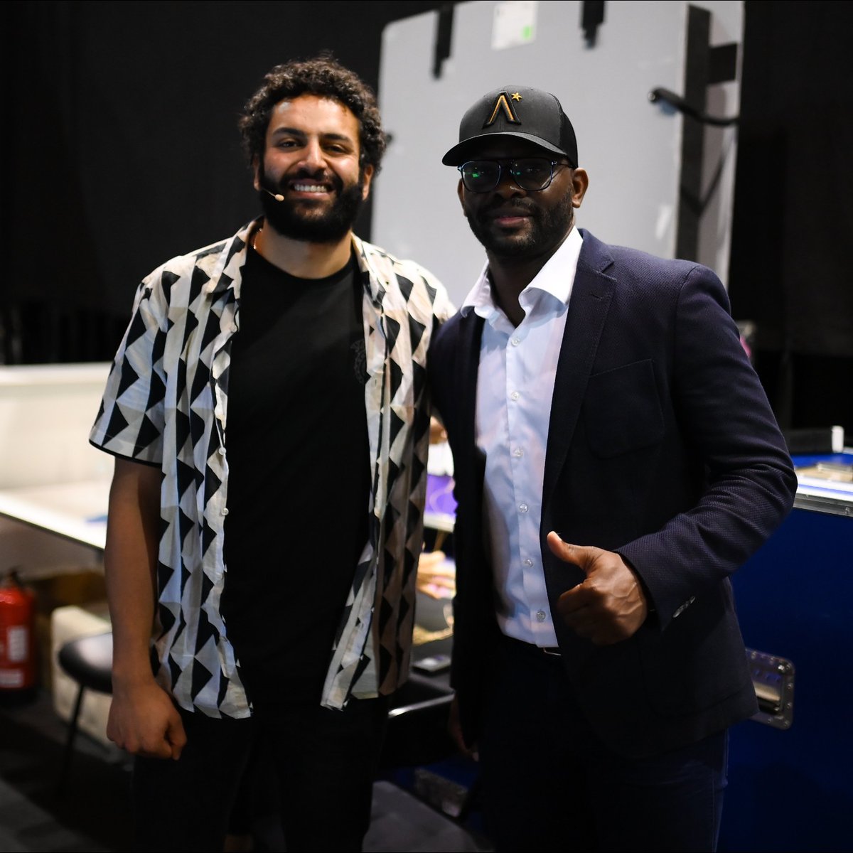 A highlight for our staff at every event is getting to meet our inspiring speakers face-to-face, especially after months of planning. 

📸 Event producer Ahmed El-Banna joined by AxisStars' Louis Saha backstage before a Q&amp;A session on Day 1 of #WebSummit 2021 🙌