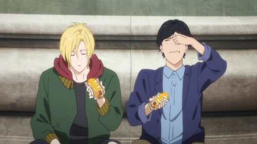 lynx94s's tweet image. saudades tem nome e se chama ash e eiji comendo juntinhos em banana fish